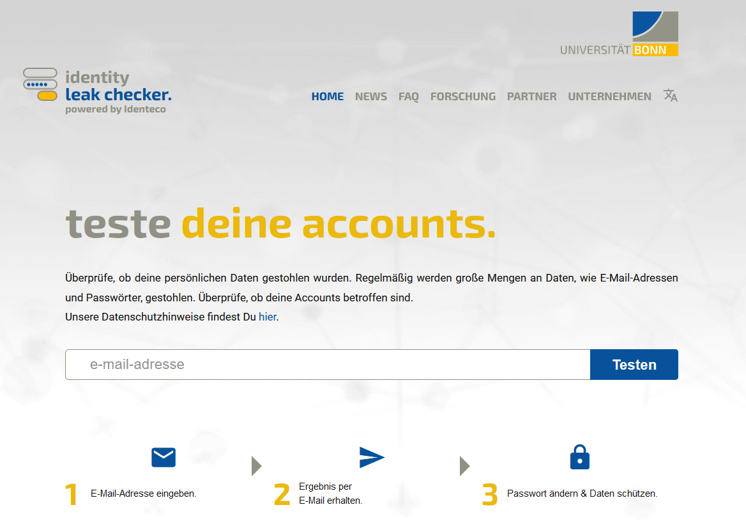 Der Leak Checker der Uni Bonn: eine deutsche Alternative zu "Have I been pwned?"