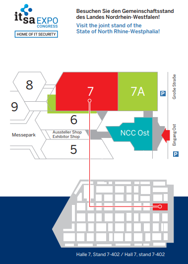 it-sa Expo Congress – Besuchen Sie den Gemeinschaftsstand des Landes Nordrhein-Westfalen!