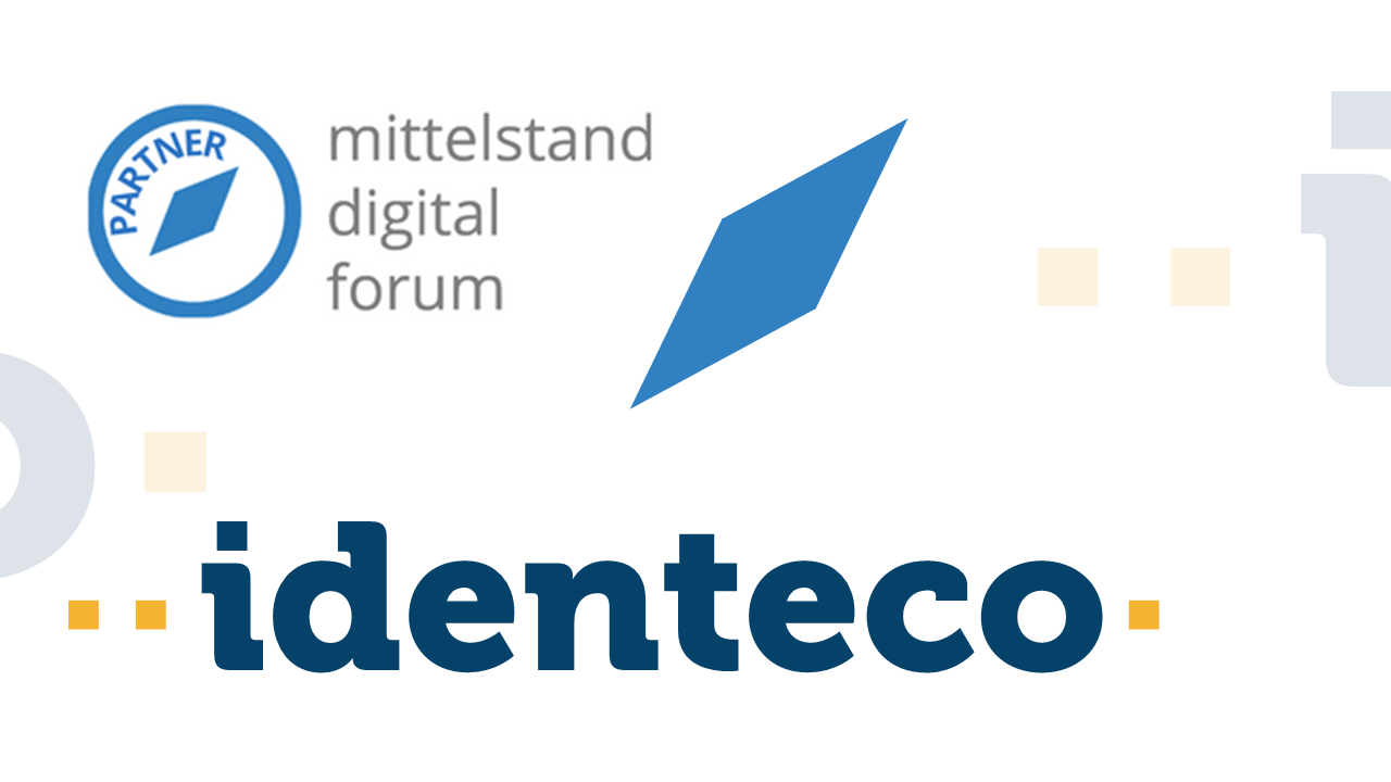 Das Bild zeigt die Logos vom mittelstand.digital.forum und von Identeco.