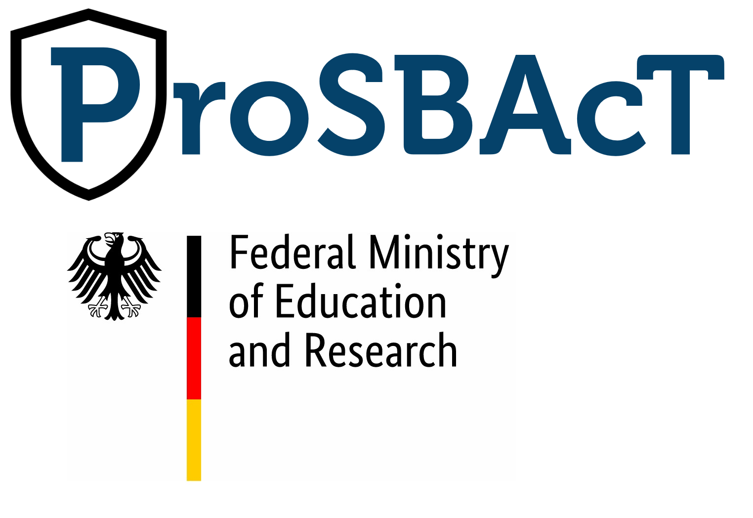 The picture shows the ProSBAcT logo and below it the logo of the Federal Ministry of Education and Research.